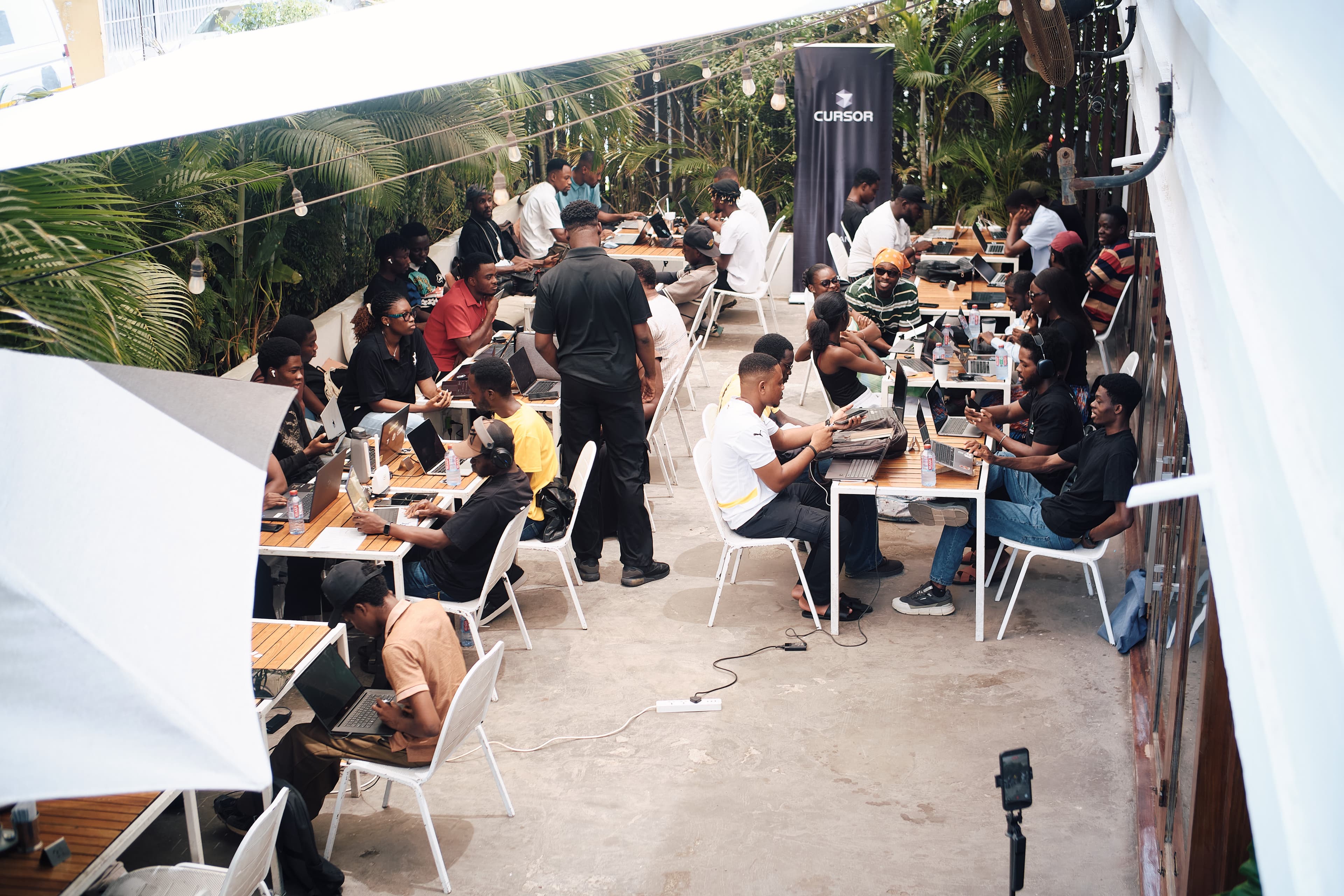 Café Cursor Accra — outdoor co-working patio
