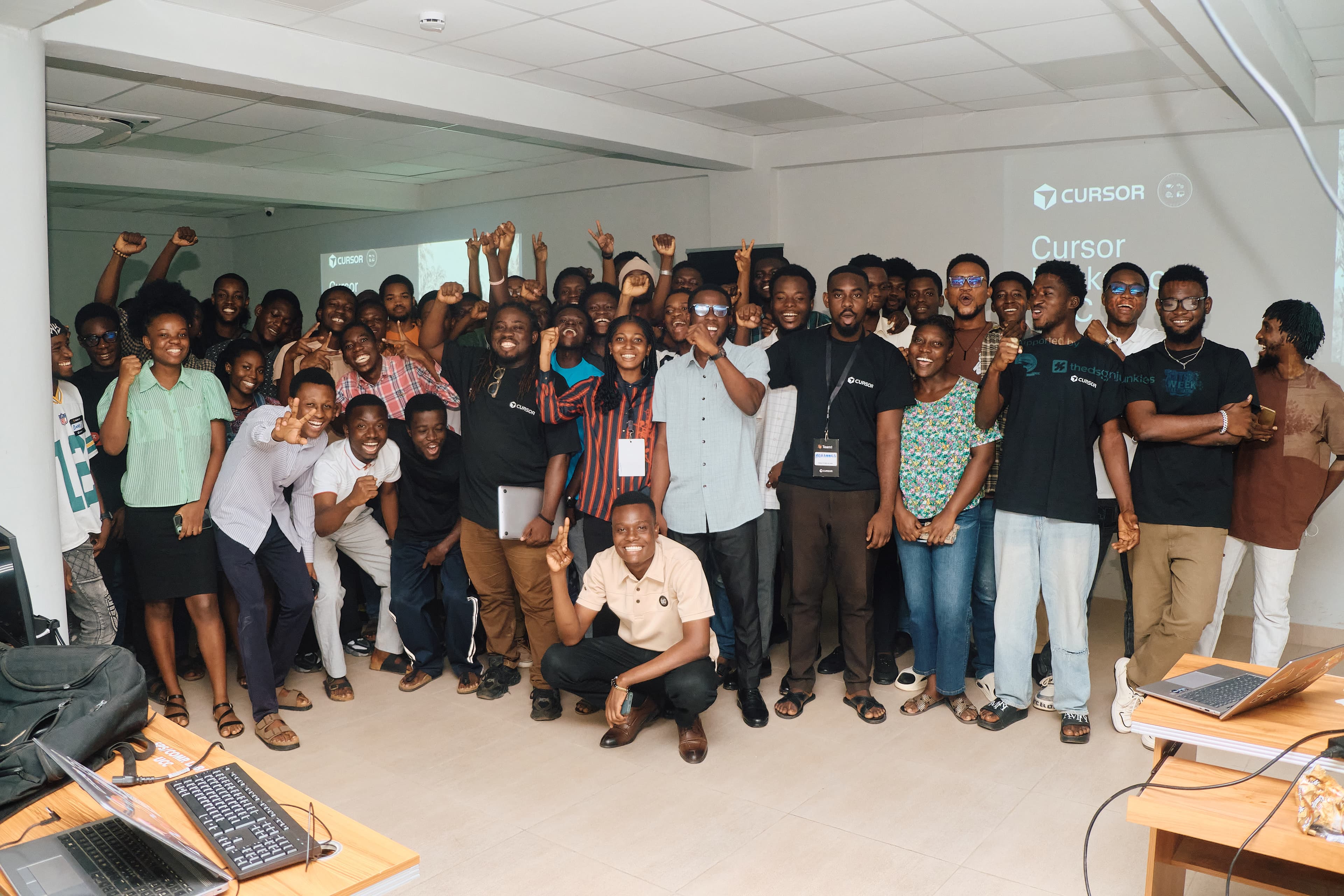 Cursor Hackathon UCC — group photo of participants