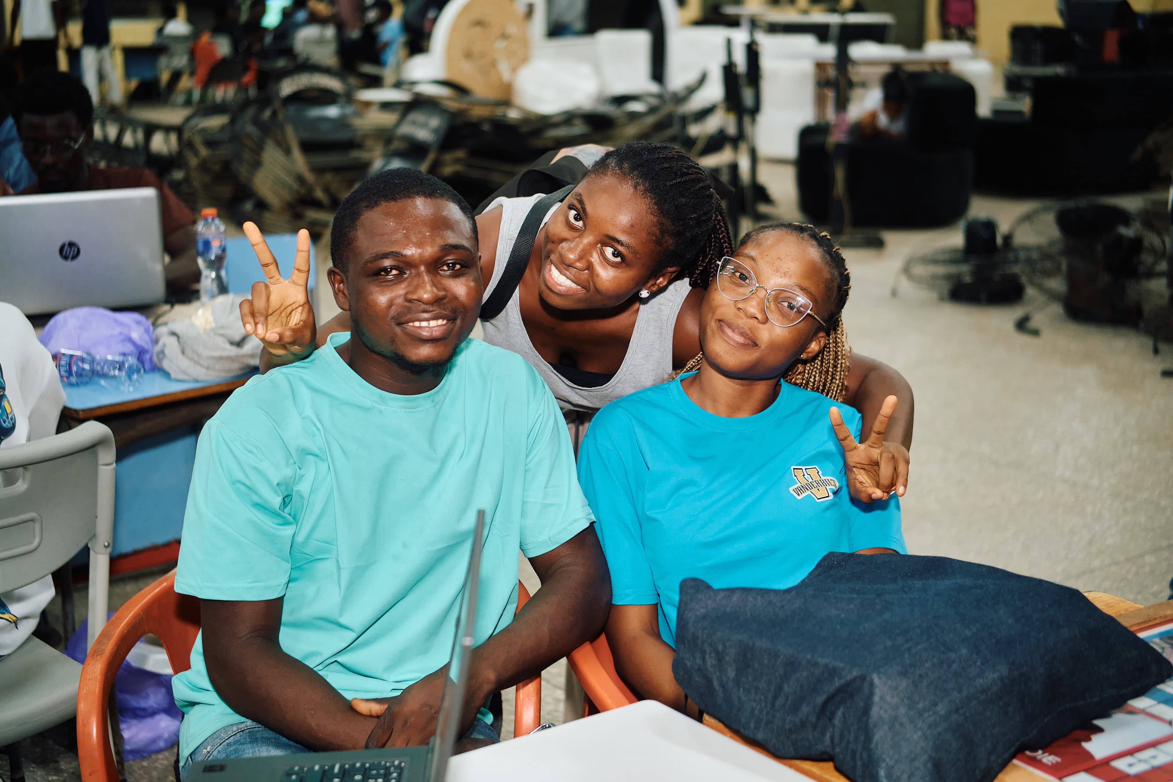 Cursor Hackathon UCC — team collaborating at the hackathon floor